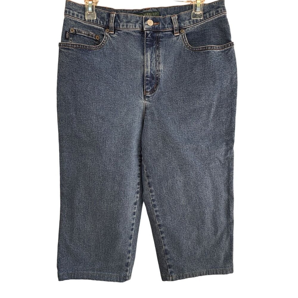 Lauren Jeans Co. Ralph Lauren Capri Jeans Womens Sz 8 Blue Denim Hi Rise Stretch